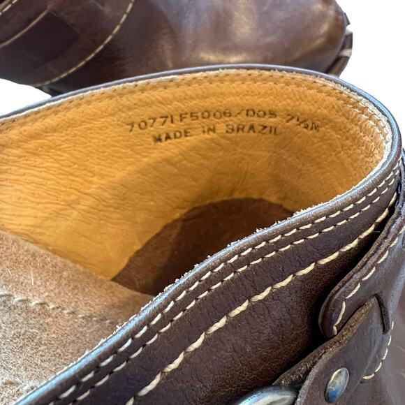 Frye Reese Ring Harness Leather Mules Brown Women's 7.5 - Picture 9 of 10